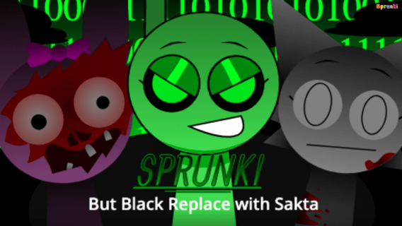 Sprunki But Black Replace with Sakta cover art